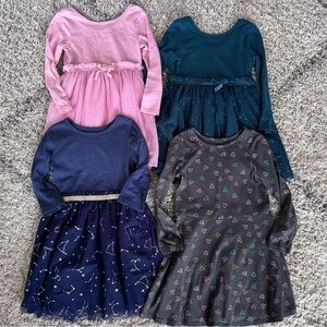 Cat & Jack long sleeve girls dresses bundle 4T/5T